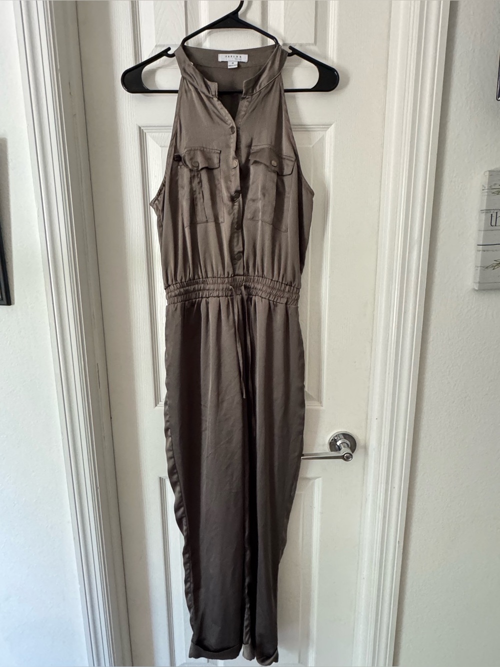 FAVLUX Sleeveless Utility Jumpsuit - Brown